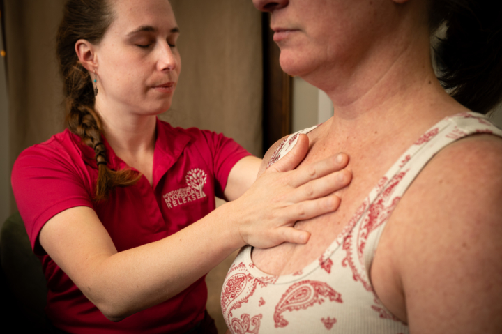 Alex Lapierre Using Myofascial Release On A Female Patient in Canton, GA